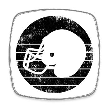 American Football Helmet - Square fridge magnet - white - Front