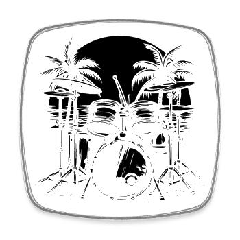 percussion - Magnet carré - blanc - Devant