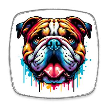 English Bulldog Dog - Square fridge magnet - white - Front