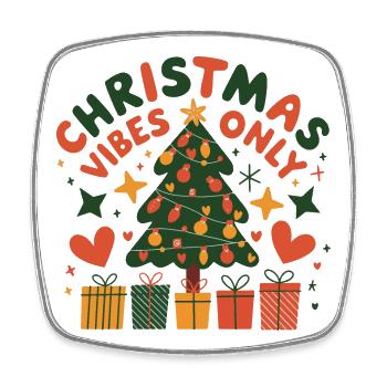 Christmas Vibes Only - Square fridge magnet - white - Front