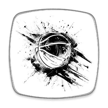 Basketball Ball Graffiti - Viereckiger Kühlschrankmagnet - Weiß - Vorne