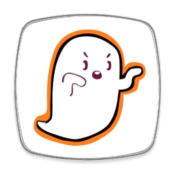 Kawaii Ghost – Cute Halloween Design - Square fridge magnet - white - Front
