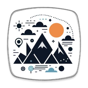 Mountains - Square fridge magnet - white - Front