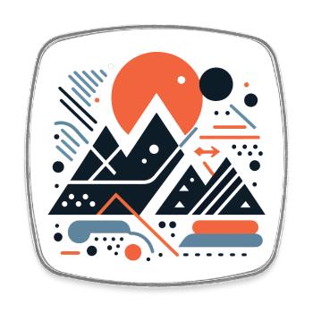 Mountains - Square fridge magnet - white - Front