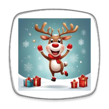 Frohe Weihnachten, frohe Feiertage; Rennes - Viereckiger Kühlschrankmagnet - Weiß - Vorne