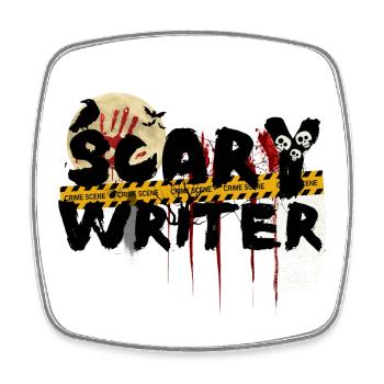 Scary Writer - Magnet carré - blanc - Devant