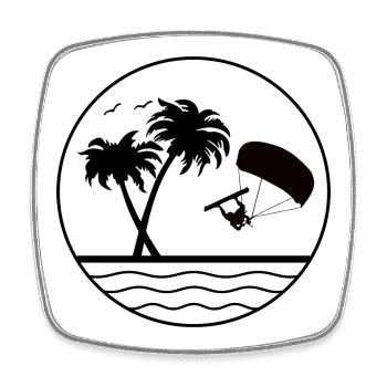Kite Dreams by the Sea - Square fridge magnet - white - Front