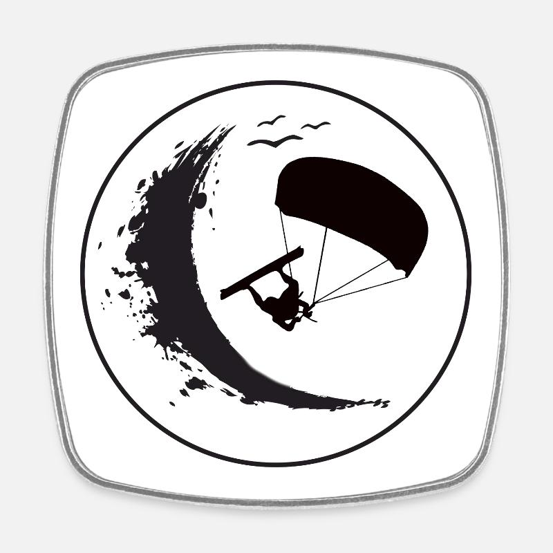 Wave Rider Eclipse - Viereckiger Kühlschrankmagnet - Weiß
