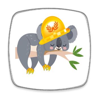 ARTISAN KOALA BEAR - Square fridge magnet - white - Front