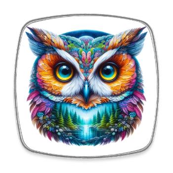 Owl - Square fridge magnet - white - Front