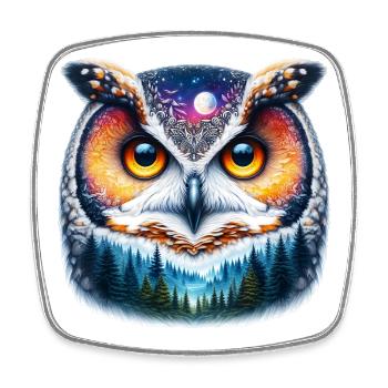 Owl - Square fridge magnet - white - Front