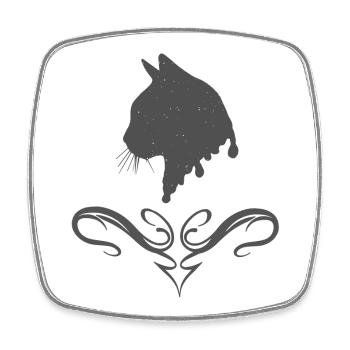 katzen motiv, sternenmuster, dripping, blob - Viereckiger Kühlschrankmagnet - Weiß - Vorne