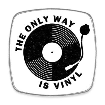 Der einzige Weg ist Vinyl - Viereckiger Kühlschrankmagnet - Weiß - Vorne