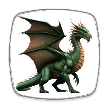 Legendärer grüner Drache - Viereckiger Kühlschrankmagnet - Weiß - Vorne
