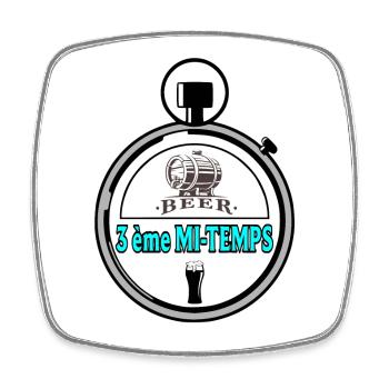 3rd Half - Square fridge magnet - white - Front