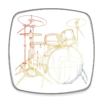 Tambours Look Vintage - Magnet carré - blanc - Devant