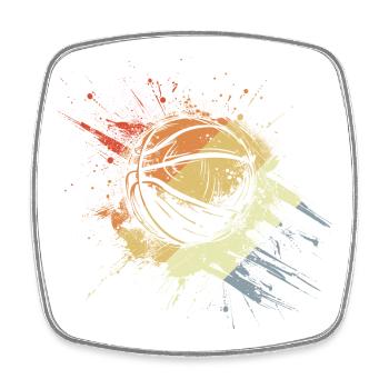 Basketball Ball Retro - Viereckiger Kühlschrankmagnet - Weiß - Vorne