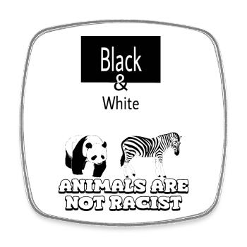 Black & White - Square fridge magnet - white - Front
