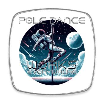 Pole Dance Astronautin Poledance Geschenk - Viereckiger Kühlschrankmagnet - Weiß - Vorne