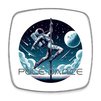 Pole Dance Astronautin Poledance Geschenk - Viereckiger Kühlschrankmagnet - Weiß - Vorne