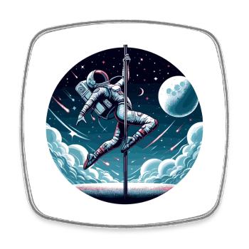 Pole Dance Astronautin Poledance Geschenk - Viereckiger Kühlschrankmagnet - Weiß - Vorne