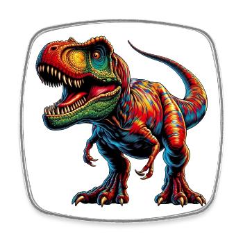 Dinosaurier - Viereckiger Kühlschrankmagnet - Weiß - Vorne
