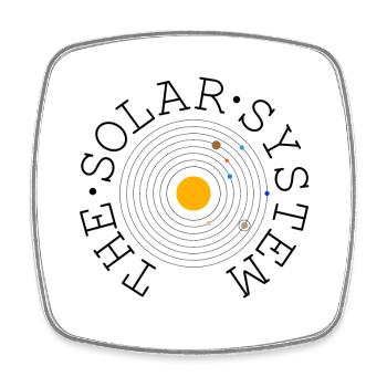 Le système solaire (noir) - Magnet carré - blanc - Devant