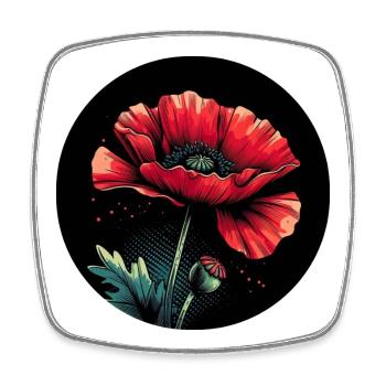 Mohnblume rot - Viereckiger Kühlschrankmagnet - Weiß - Vorne