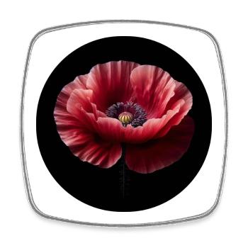 Mohnblume fotorealistisch - Viereckiger Kühlschrankmagnet - Weiß - Vorne