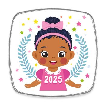 Children 2025 - Square fridge magnet - white - Front