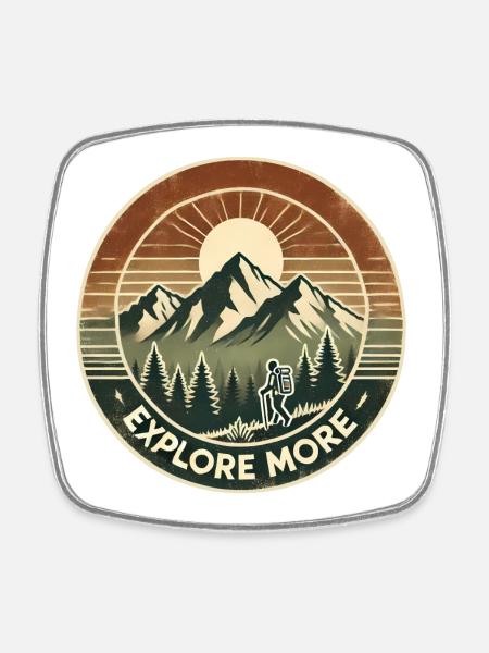 Explore More - Square fridge magnet - white