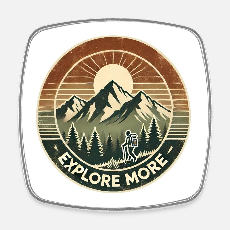 Explore More - Viereckiger Kühlschrankmagnet - Weiß