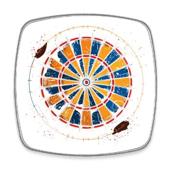 Dartboard Drawing - Square fridge magnet - white - Front