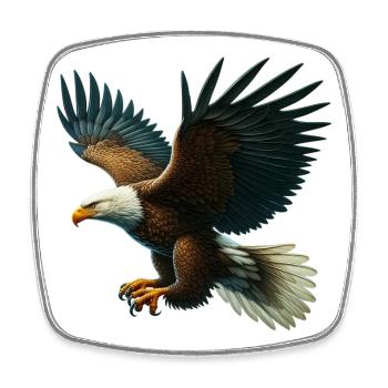 Adler - Viereckiger Kühlschrankmagnet - Weiß - Vorne