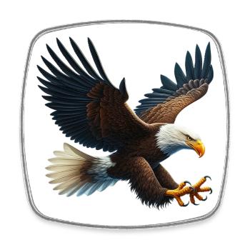 Adler - Viereckiger Kühlschrankmagnet - Weiß - Vorne