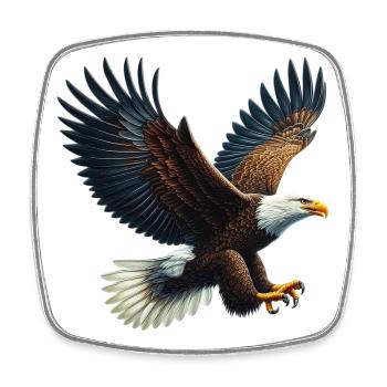 Adler - Viereckiger Kühlschrankmagnet - Weiß - Vorne