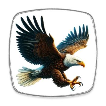 Adler - Viereckiger Kühlschrankmagnet - Weiß - Vorne