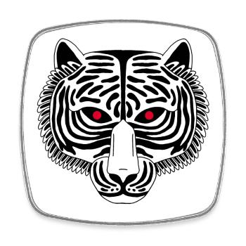 Black Tiger - Square fridge magnet - white - Front