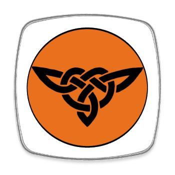 Orangefarbener keltischer Vogel - Viereckiger Kühlschrankmagnet - Weiß - Vorne