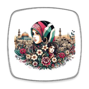 Palestine Women - Viereckiger Kühlschrankmagnet - Weiß - Vorne