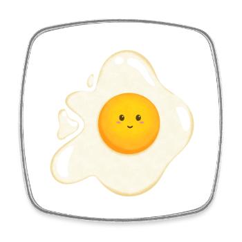 Sweet fried egg - Square fridge magnet - white - Front