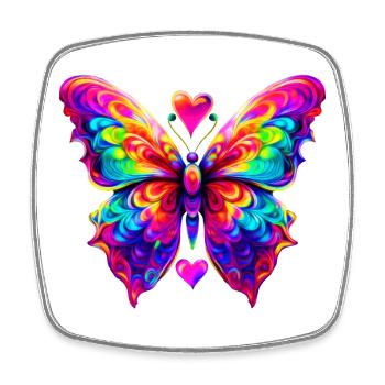 Papillon Haut en Couleurs - Magnet carré - blanc - Devant