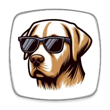 Cool Labrador Dog Head - Square fridge magnet - white - Front
