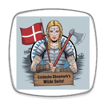 Schildmaiden - Découvrez le côté sauvage du Danemark - Magnet carré - blanc - Devant