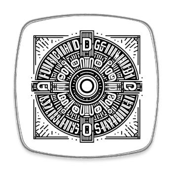 Ki Design Muster | undefinied circle - Viereckiger Kühlschrankmagnet - Weiß - Vorne