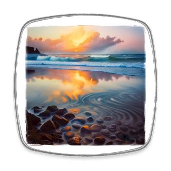 Beach Pebbles - Square fridge magnet - white - Front