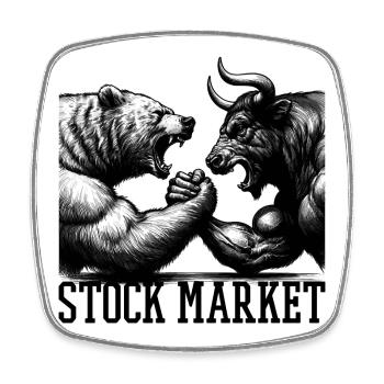 Stock Market Stock Market Bull Bull Bear Gift - Square fridge magnet - white - Front