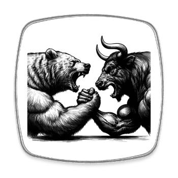 Stock Market Stock Market Bull Bull Bear Gift - Square fridge magnet - white - Front