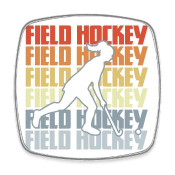 Vintage Hockey - Viereckiger Kühlschrankmagnet - Weiß - Vorne