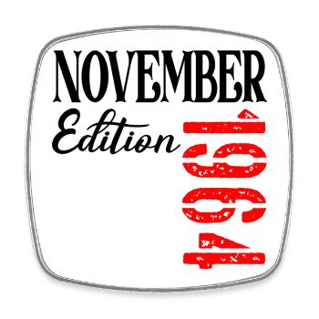 62. GEBURTSTAG NOVEMBER 1964 - Viereckiger Kühlschrankmagnet - Weiß - Vorne